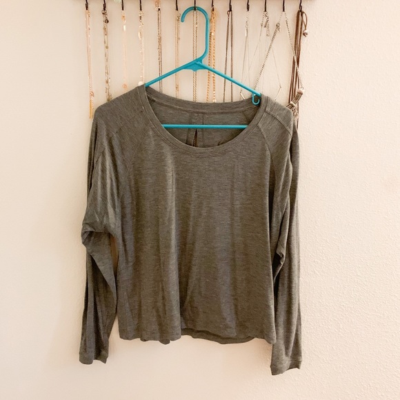 lululemon athletica Tops - Lulu Lemon Long Sleeve Gray Open Back Top